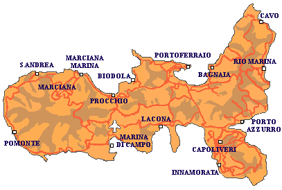 Cartina dell'Isola d'Elba